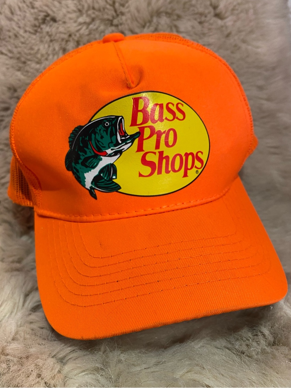 Bass Pro Shops Neon Orange Logo Trucker Cap